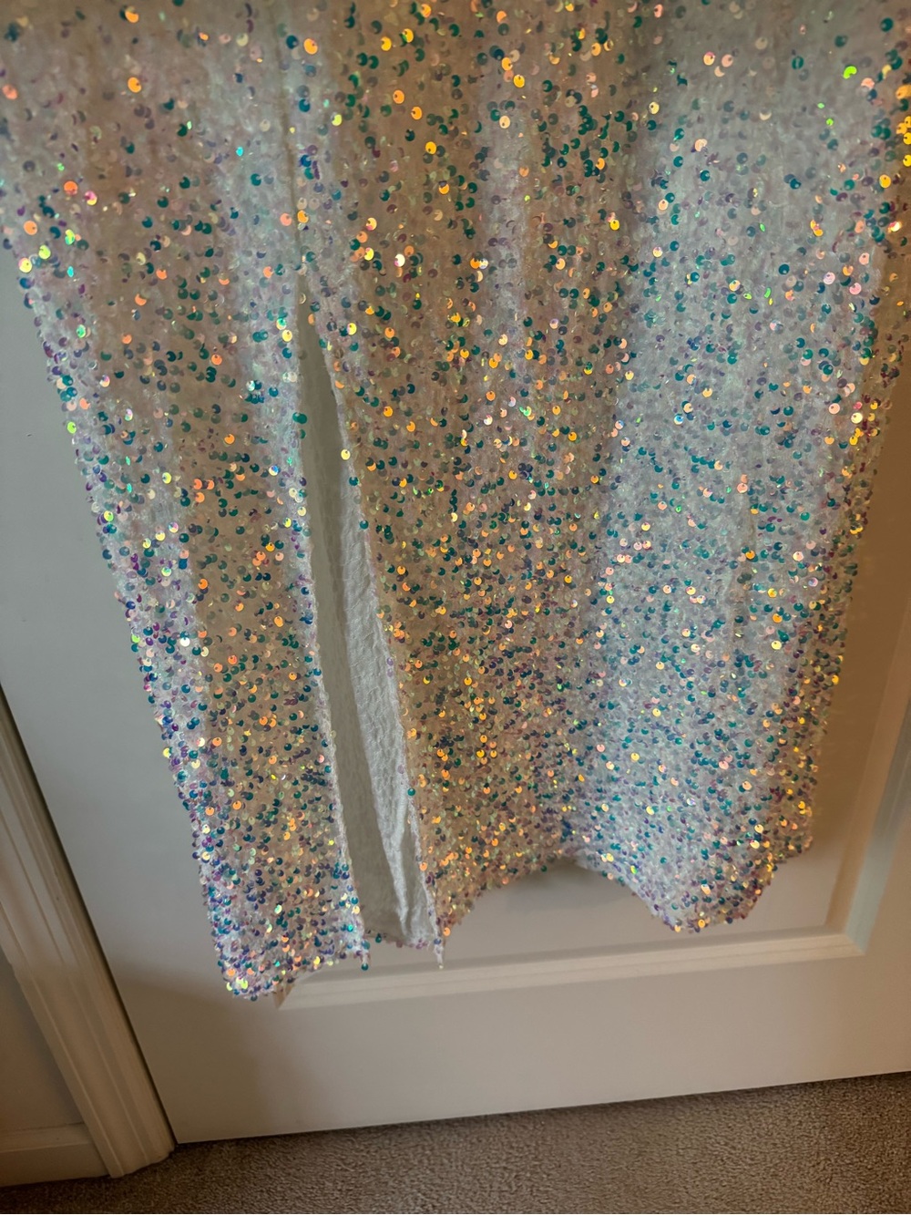 Show Me Your Mumu Eden Midi Dress — White Sequin Slit Dress - Picture 8 of 8